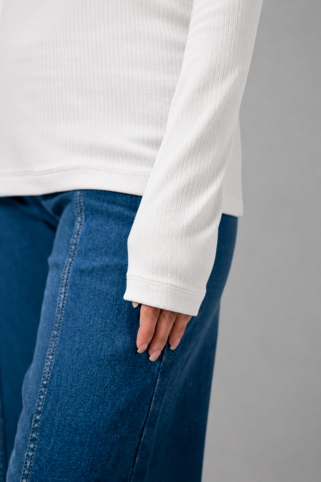 Luxe Ribbed Mock Neck LS