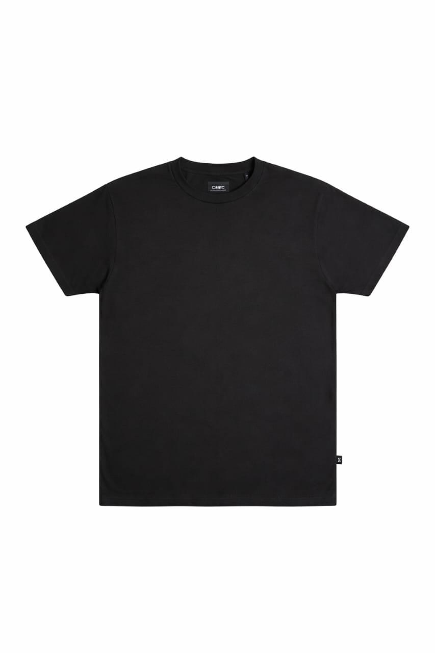 Black tee collar closeup Black