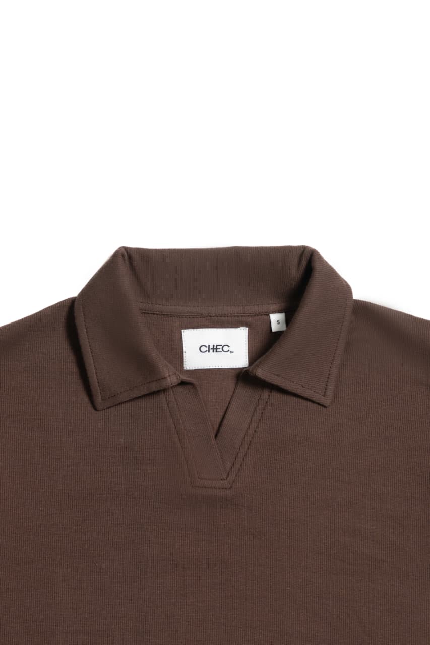 Johny Collar Dress Brown Flatlay Collar Closeup Chocolate Martini