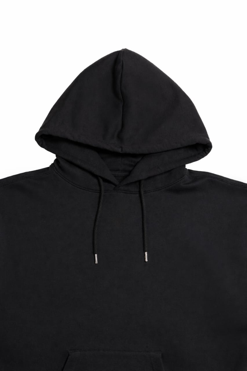 ON-THE-GO HOODIE Black Flatlay Hood Closeup Black