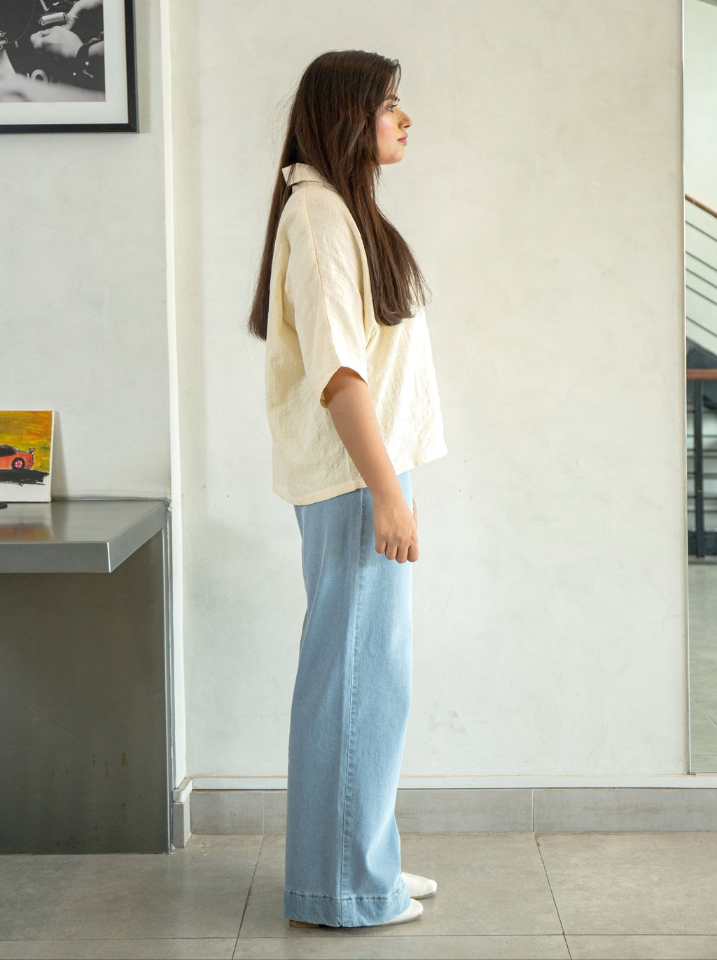 Patch Pocket Wide Leg Jeans - CHEC