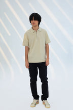 Placket Zip Jacquard Polo Shirt - CHEC