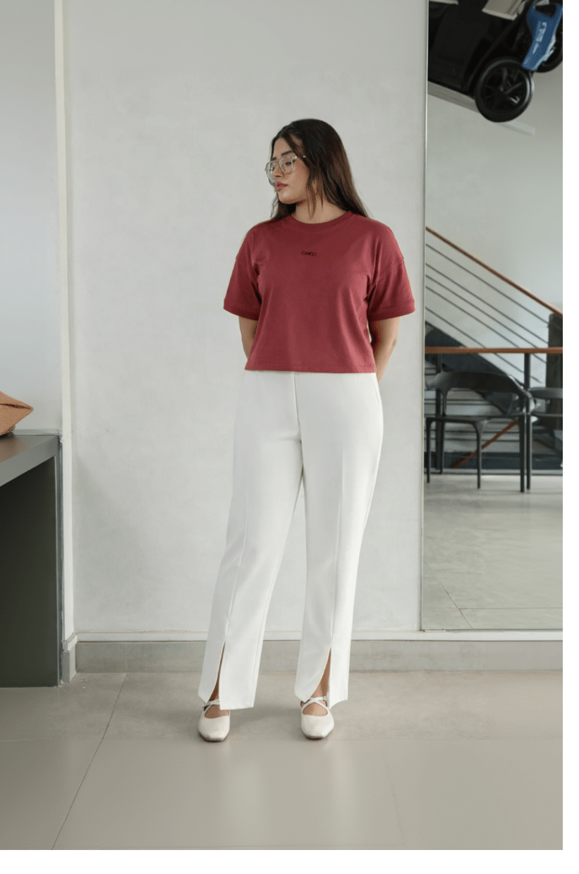 Split Front Fitted Pant - CHEC